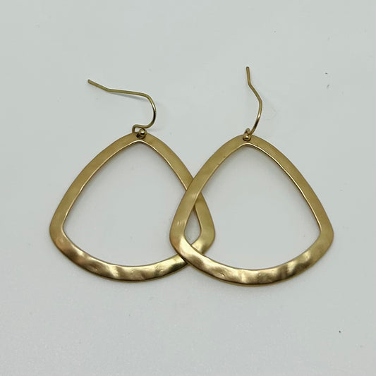 Triangle Earrings -  Matte Gold