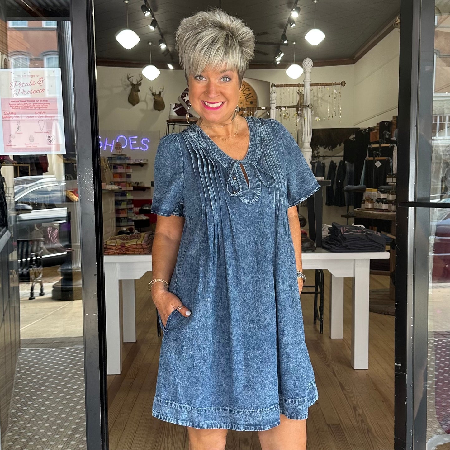 The Billie Dress - Washed Denim