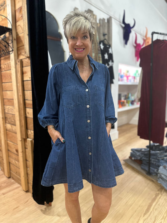 Delightful in Denim Dress