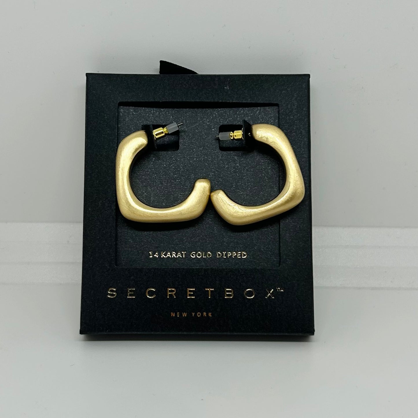 Gold Dipped Square Open Hoops