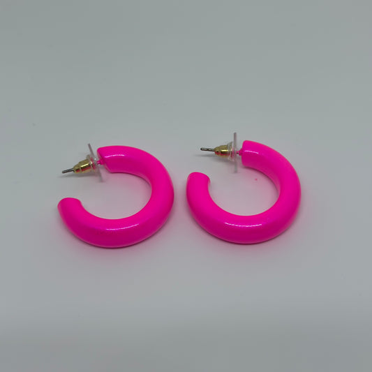 30MM Metallic Color Coated Hoops- Hot Pink