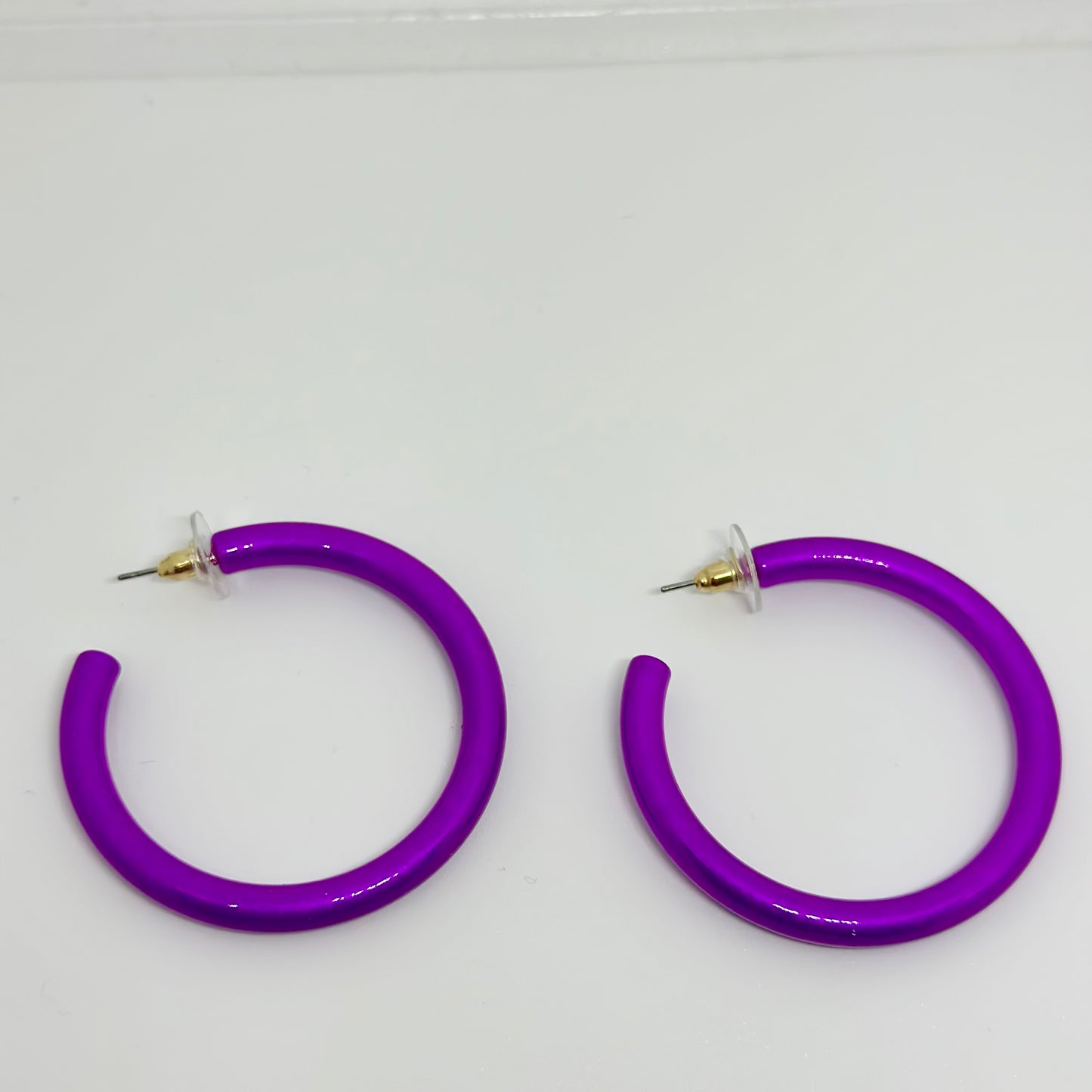 45MM Metallic Coated Hoops- Purple