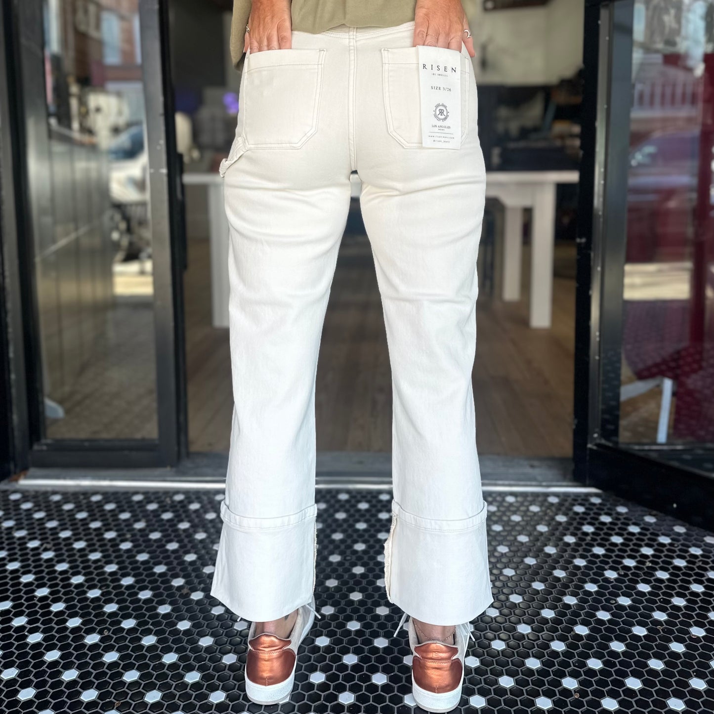 Risen HR Wide Cuffed Pants - Ivory