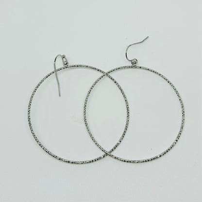 Sparkle Textured Circle Earrings - Gold, Silver