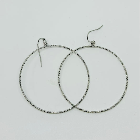 Sparkle Textured Circle Earrings - Gold, Silver