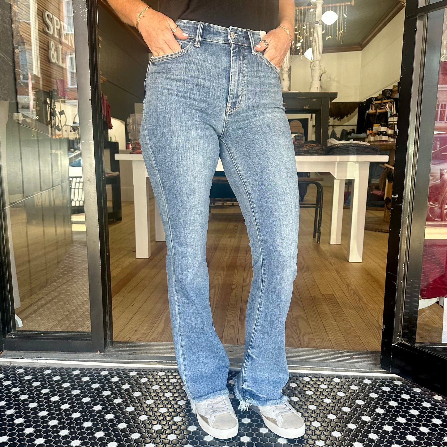 Judy Blue Bootcut w/Frayed Hem Jean