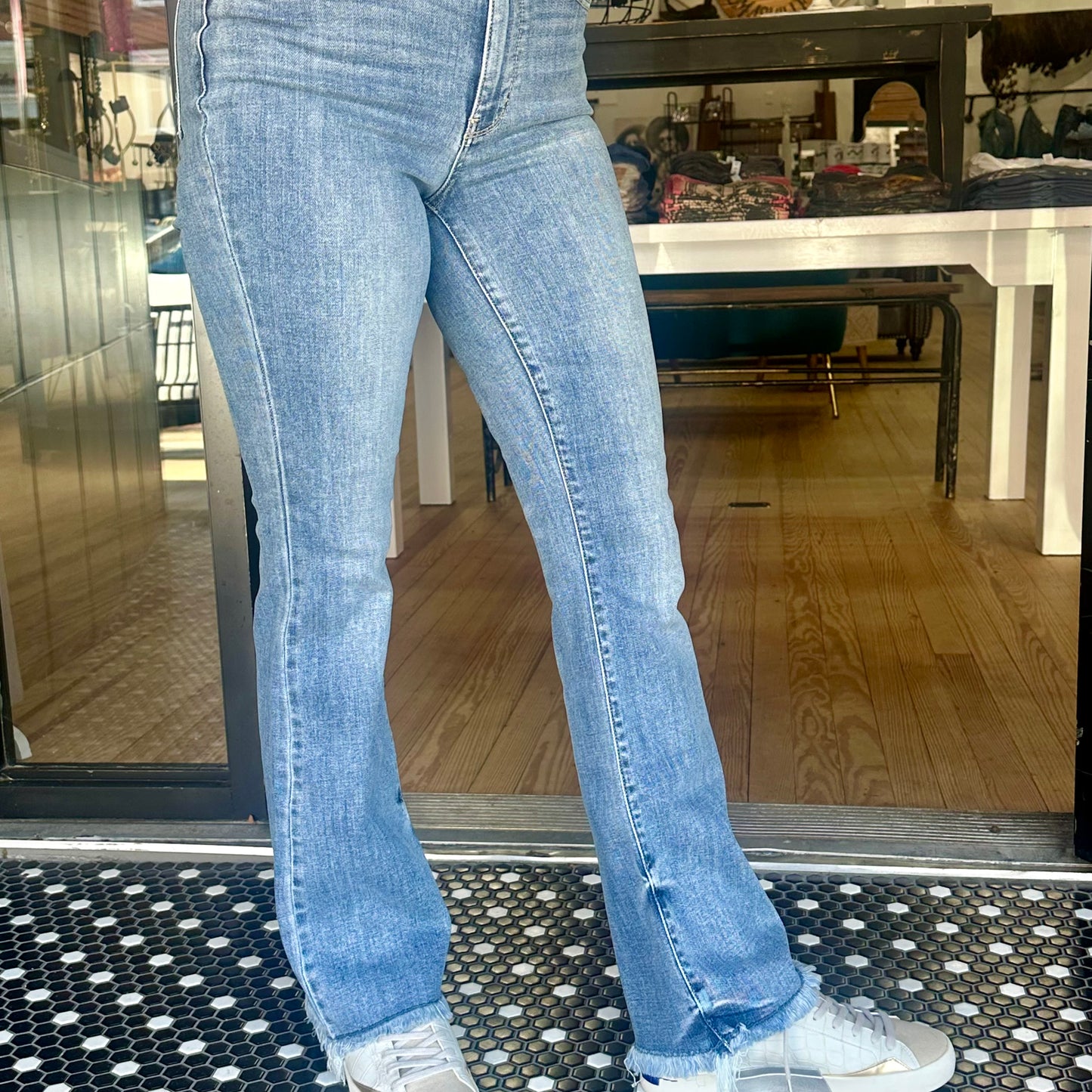 Judy Blue Bootcut w/Frayed Hem Jean