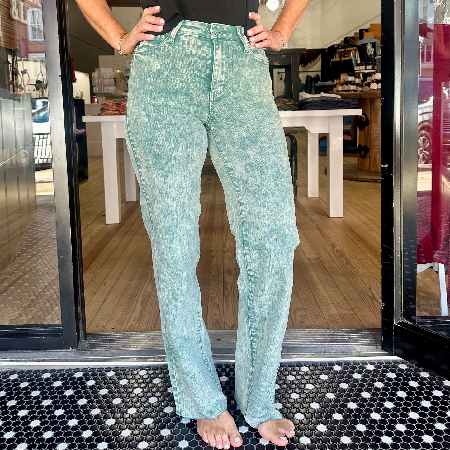 Judy Blue Garment Dyed Jeans - Acid Green