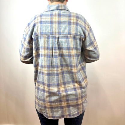 Feisty in Flannel Shirt - Blue