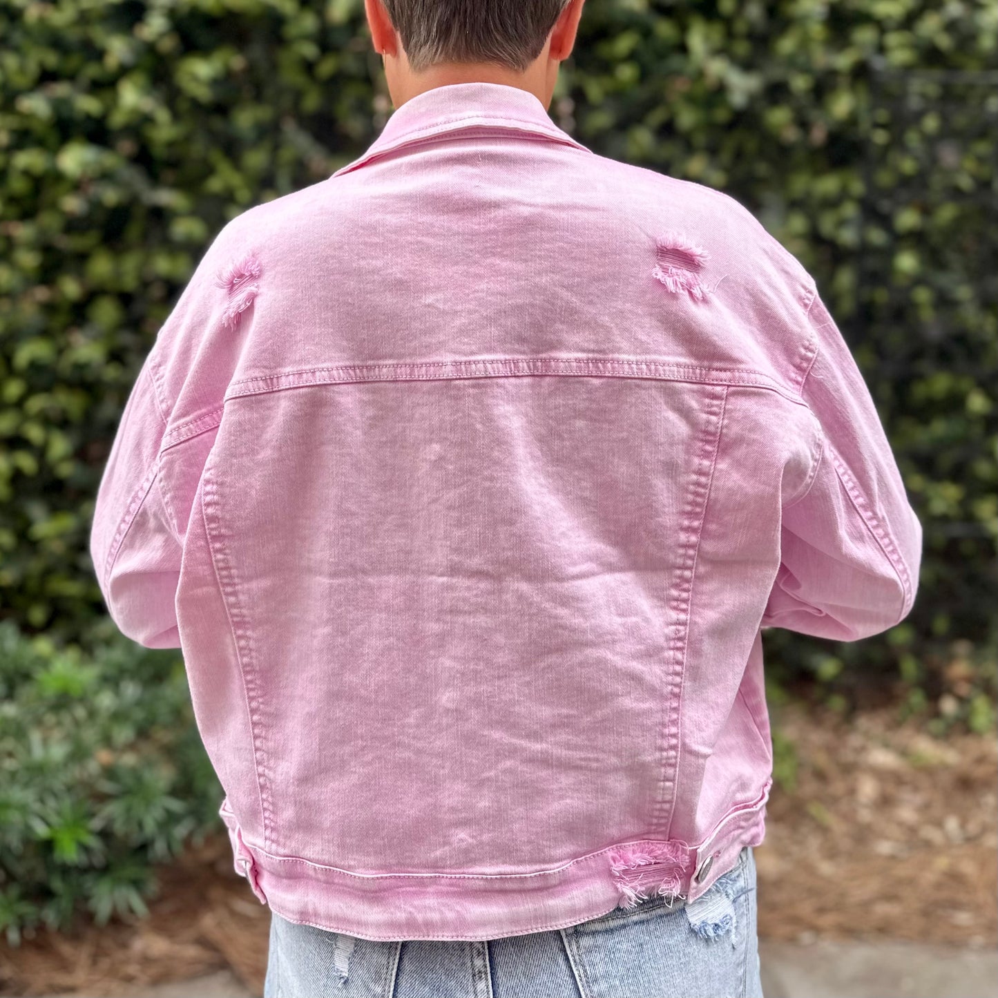 Risen Distressed Jacket - Acid Pink