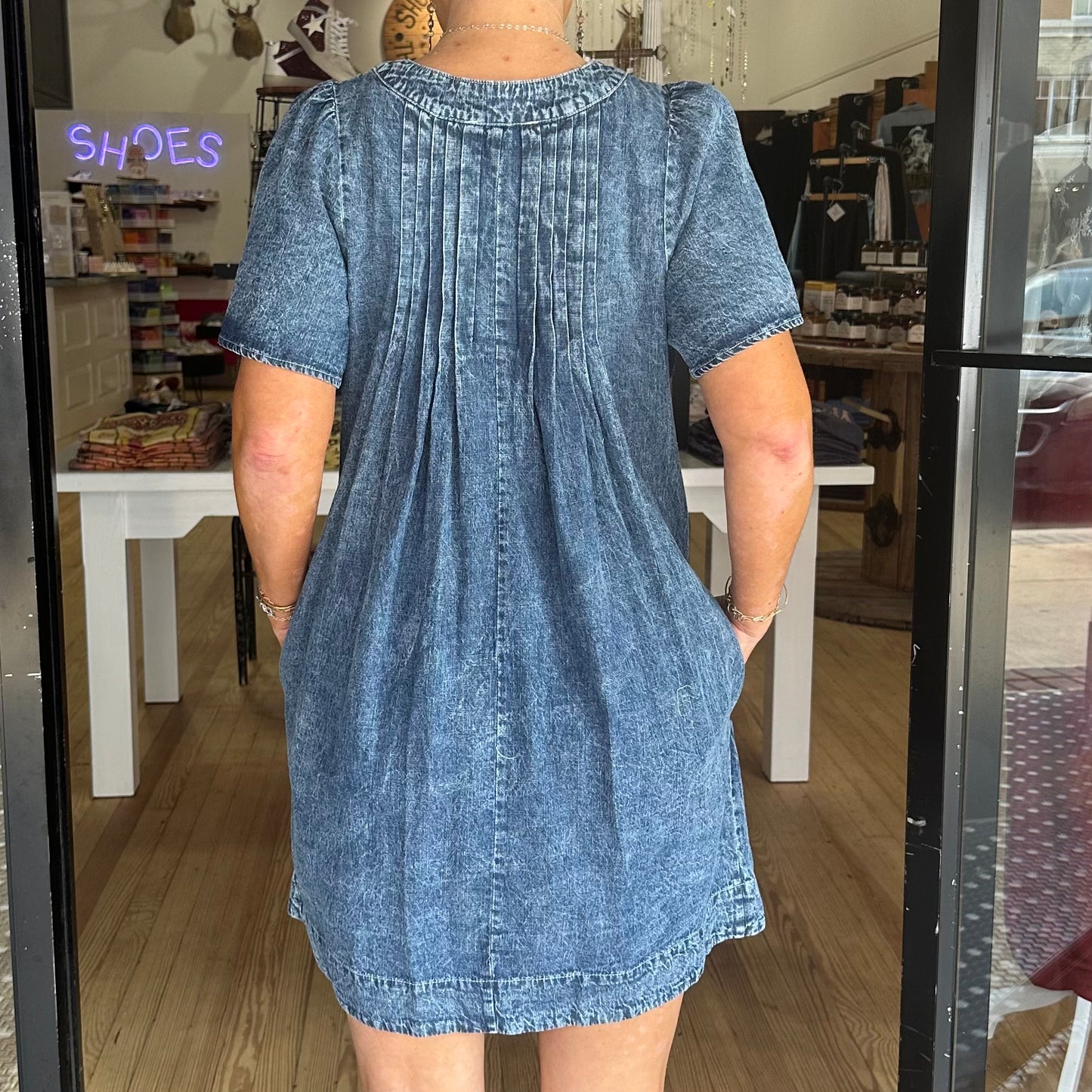 The Billie Dress - Washed Denim