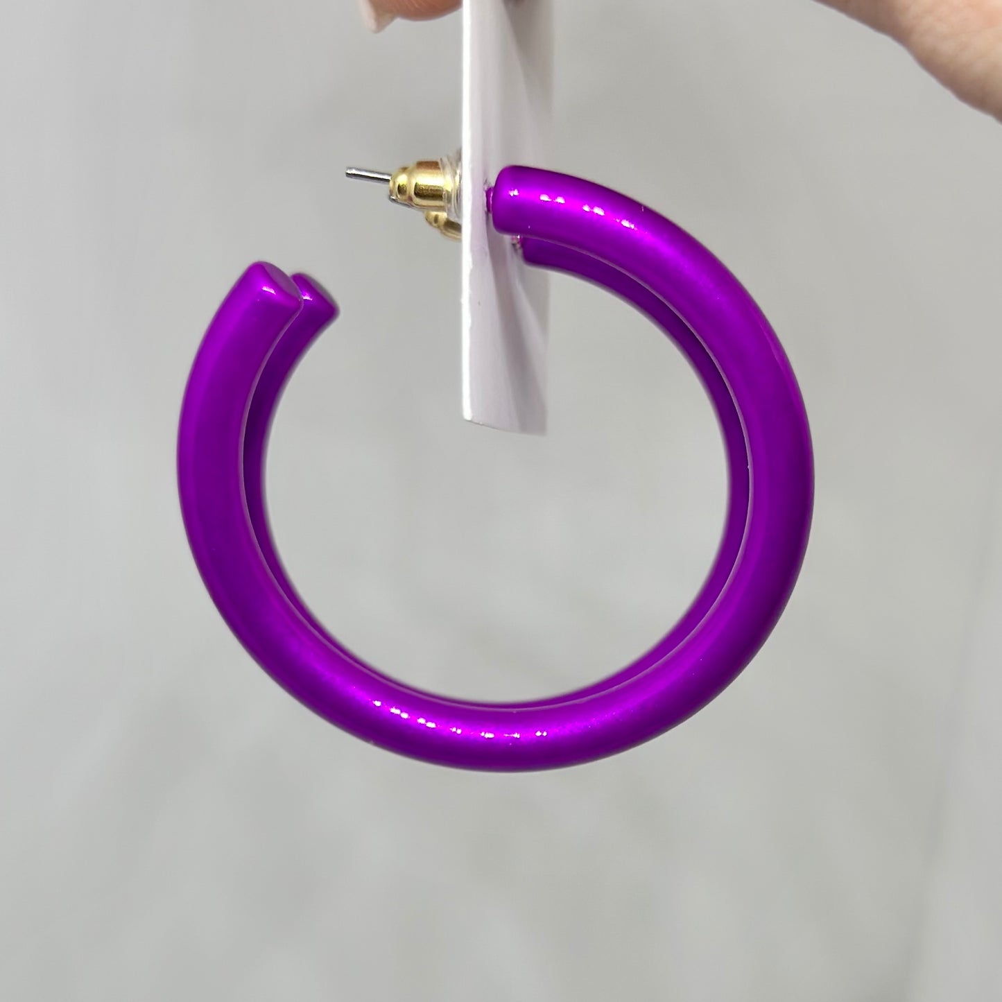 45MM Metallic Coated Hoops- Purple