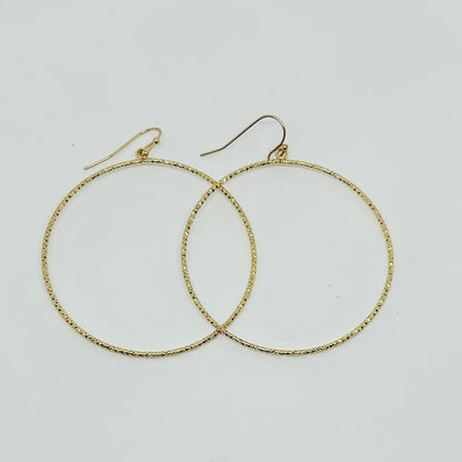 Sparkle Textured Circle Earrings - Gold, Silver