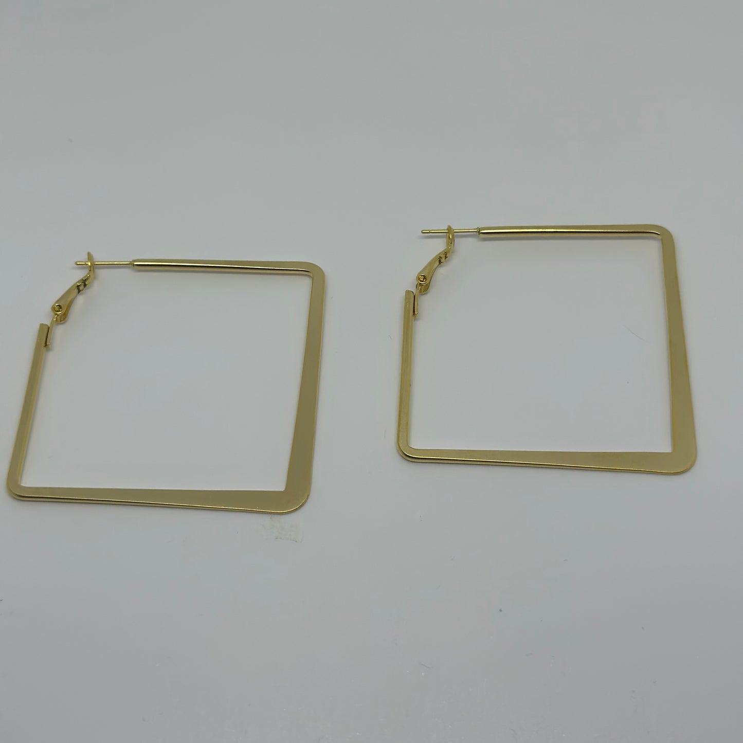 50MM Square Hoops- Matte Gold