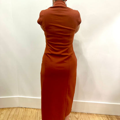 Perfect Mock Neck Dress- Chestnut