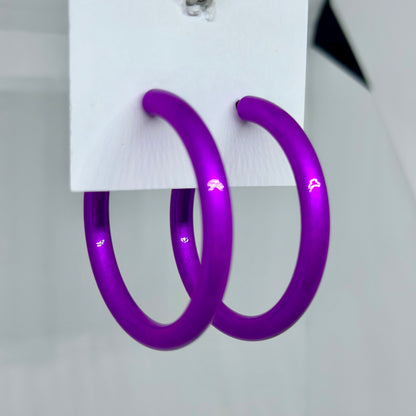 45MM Metallic Coated Hoops- Purple