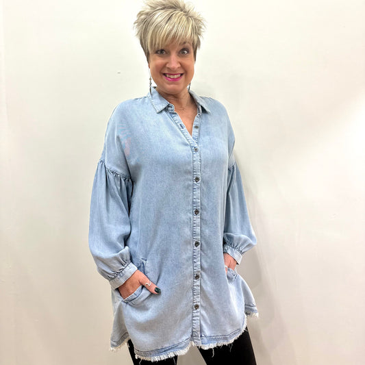 Tell Me About it Tunic - Denim