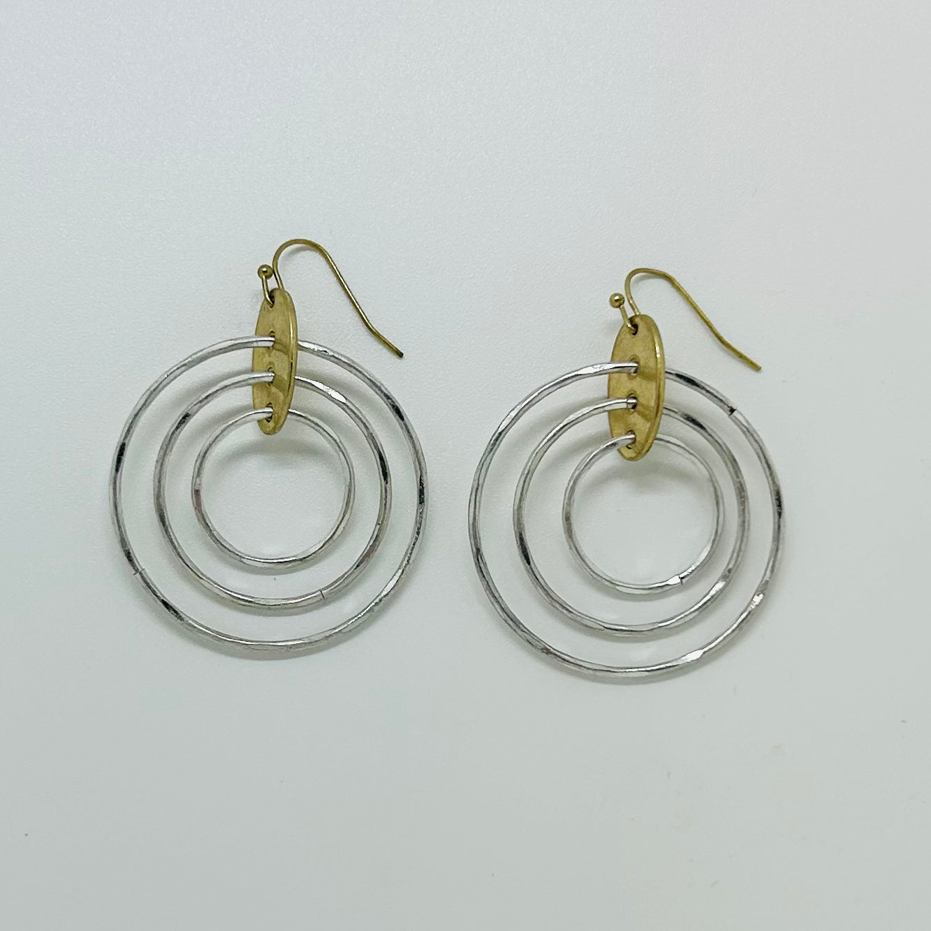 3 Circle & Oval Earrings- Silver/Gold