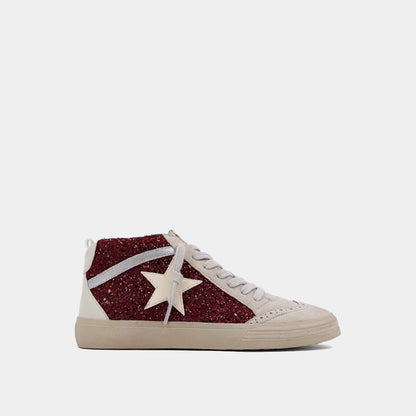 Paulina Sneaker - Dark Red Glitter