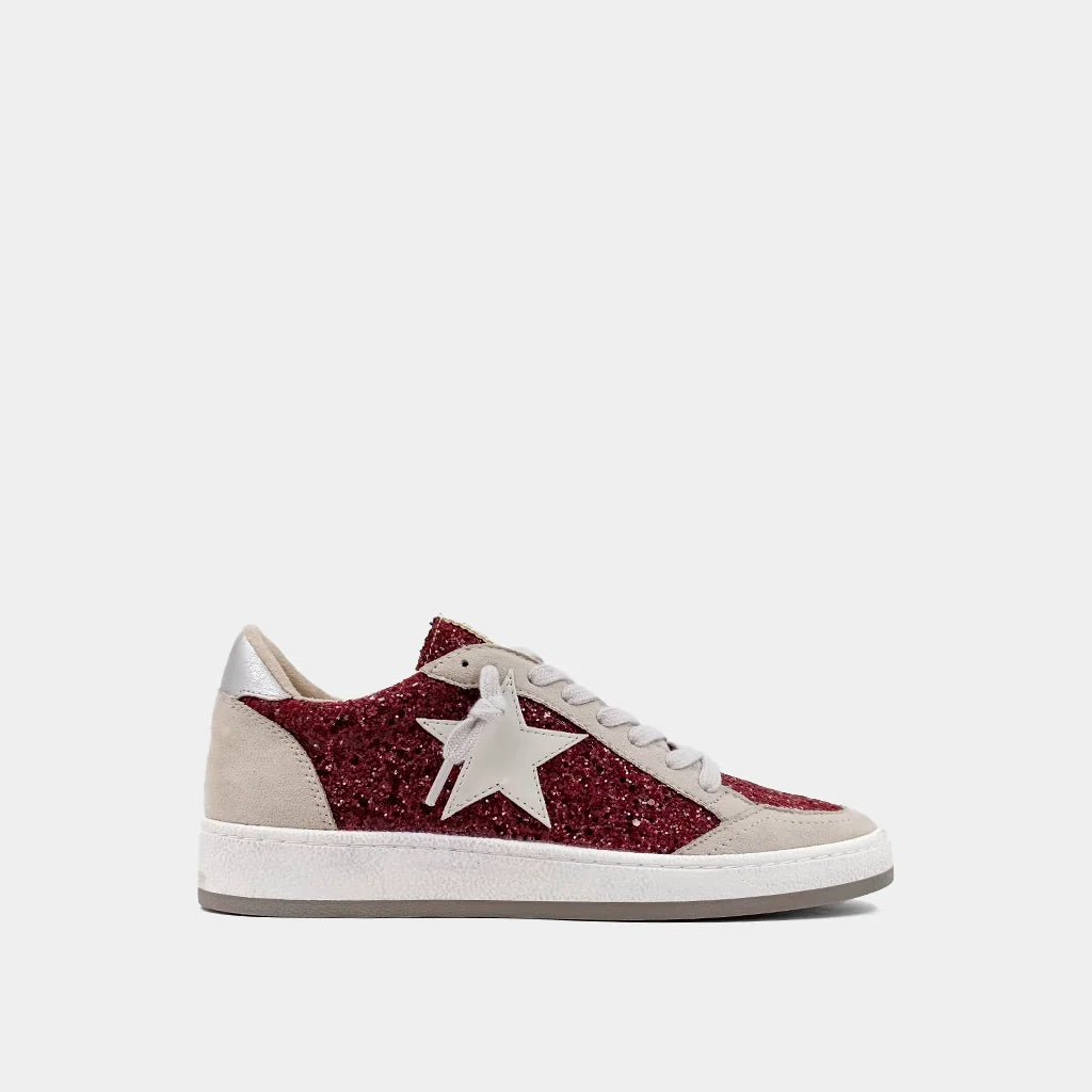 Paz Sneaker - Dark Red Glitter